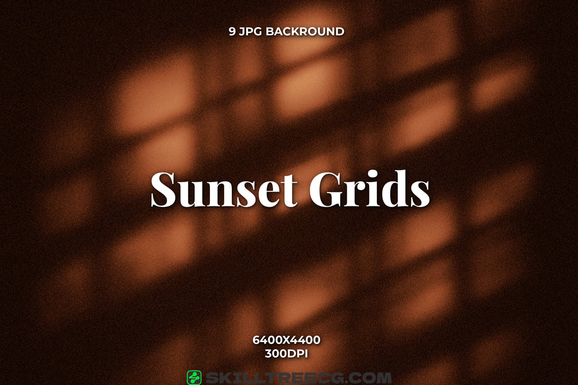 Sunset Grids Warm Shadow Backgrounds（036277）-技能树